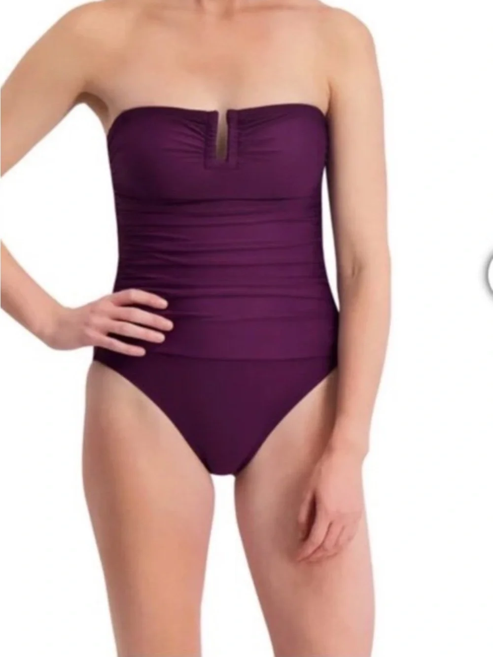 NWT DKNY women’s one piece swimsuit plum size small - Picture 2 of 16